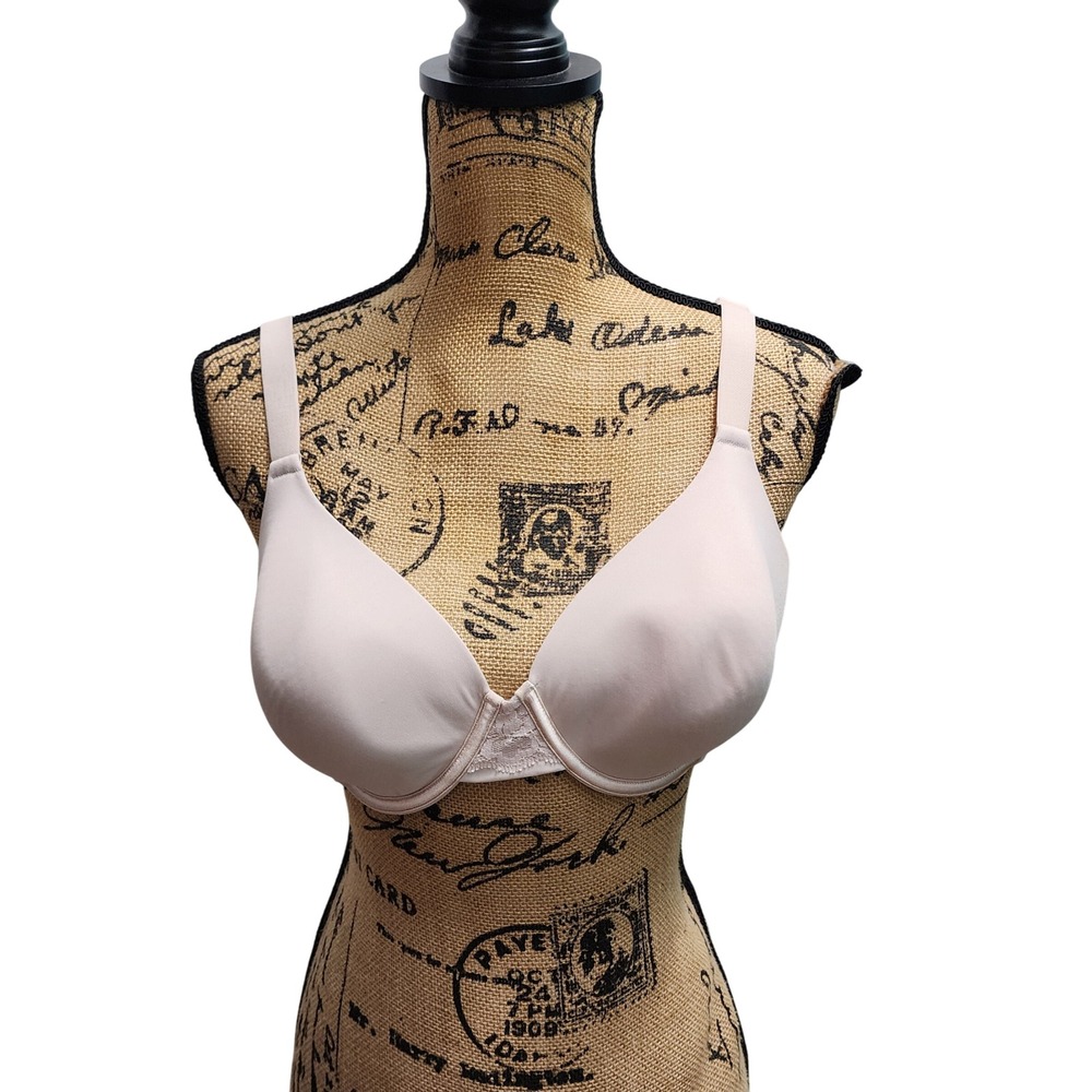 Vanity Fair Bra‎ 40C Beige Full Coverage Underwire Lace Detail Comfort